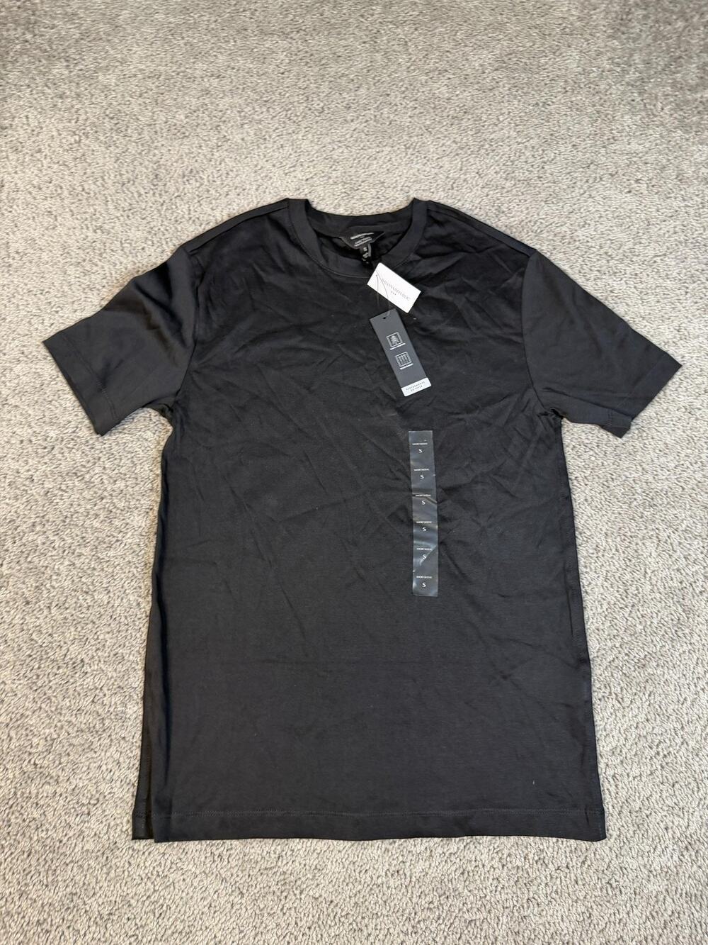 Banana Republic Shirt Mens S Black Luxe Touch Performance Crew Neck Tagless